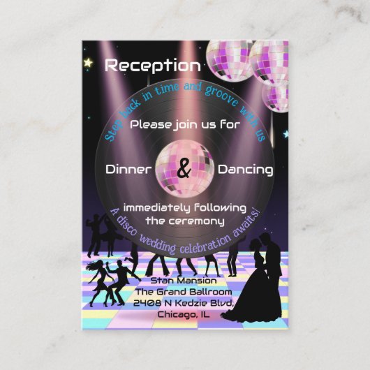  Disco bruiloft receptie Kaart (Voorkant)