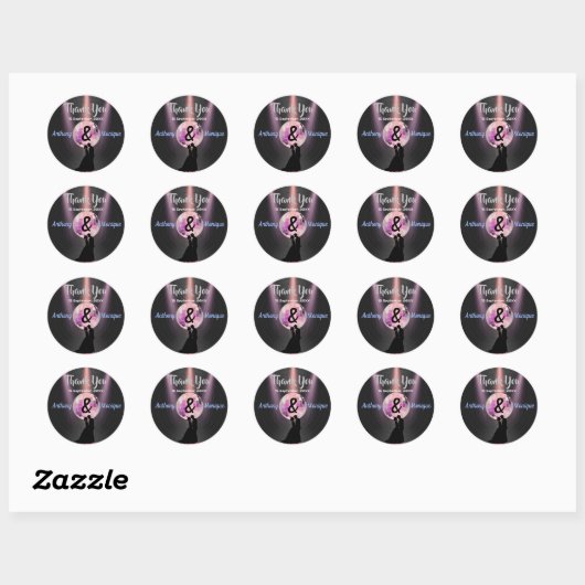 Disco bruiloft Ronde Sticker (Vel)