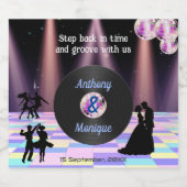  Disco bruiloft Sparkling Wijnetiket (Enkel label)