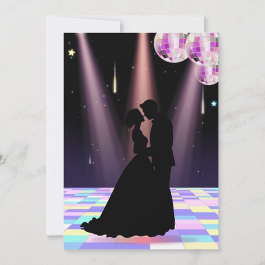  Disco bruiloft uitnodiging (Achterkant)