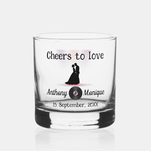  Disco bruiloft Whisky Glas (Voorkant)