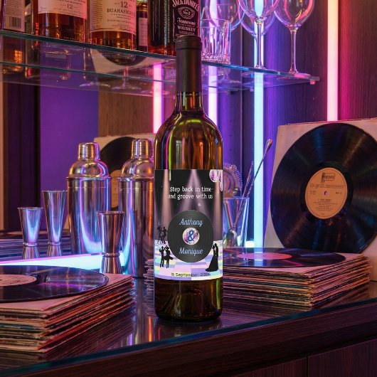  Disco bruiloft Wijn Etiket