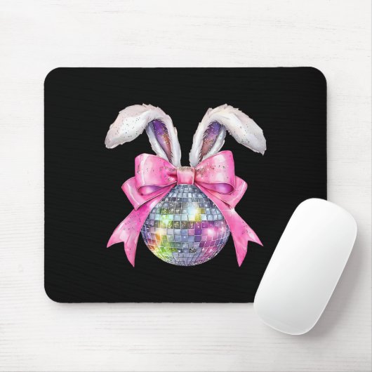 Disco Byll Bunny Coquette Bow Easter Disco Happy E Muismat (Met muis)