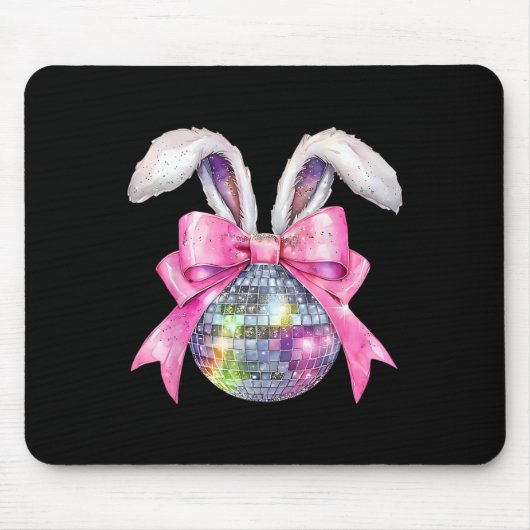 Disco Byll Bunny Coquette Bow Easter Disco Happy E Muismat (Voorkant)
