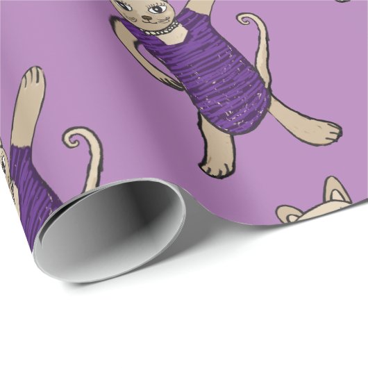 Disco Cat Cadeaupapier (Rol Hoek)