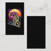 Disco Cat DJ Vaporwave 80s 90s Techno Music Lover Visitekaartje (Voorkant / Achterkant)