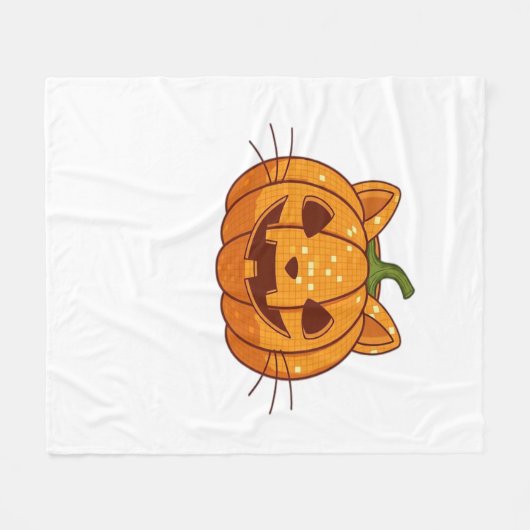 Disco Cat Jack o'Lantern Classic T-shirt Fleece Deken (Voorkant (Horizontaal))