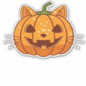 Disco Cat Jack o'Lantern Classic T-shirt Sticker (Voorkant)