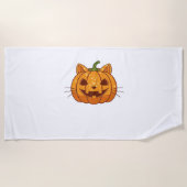 Disco Cat Jack o'Lantern Classic T-shirt Strandlaken (Voorkant)