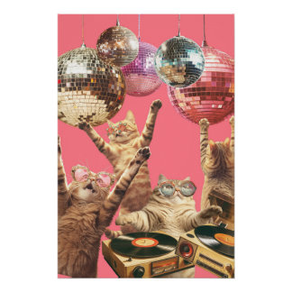 Disco Cat Perfect Poster