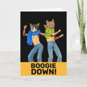 DISCO CATS RETRO CAT FUNNY VERJAARDAG KAART (Voorkant)