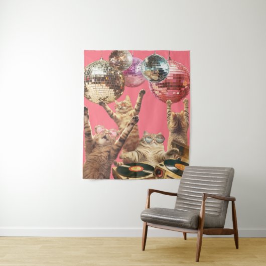 Disco Cats Wandkleed (In situ)