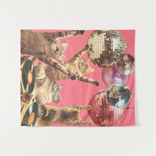 Disco Cats Wandkleed (Voorkant (horizontaal))