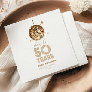 Disco Cheers 50 Jaar Huwelijksjubileum Feest Servet