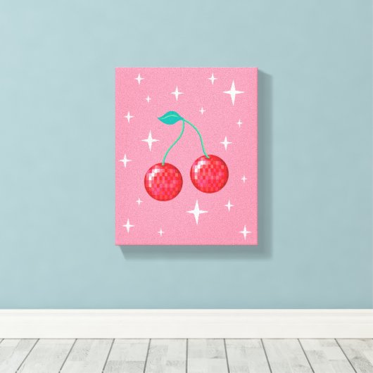 Disco Cherry 1 Canvas Afdruk (Insitu (Houten vloer))