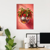Disco Chili Pepper Print, Funky Keuken Muur Kunst Poster (Thuiskantoor)