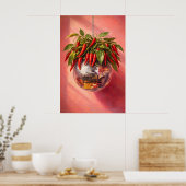 Disco Chili Pepper Print, Funky Keuken Muur Kunst Poster (Keuken)