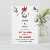 Disco Christmas Party Invitation Kaart (Staand voorkant)