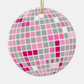 Disco Christmas Pink en Red Disco Ball Foto Keramisch Ornament (Voorkant)