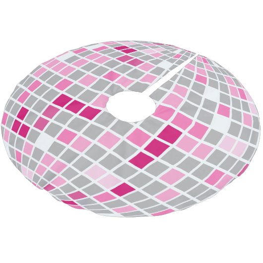 Disco Christmas Pink en Red Disco Ball Kerstboom Rok (Gekanteld)