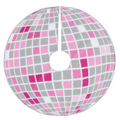 Disco Christmas Pink en Red Disco Ball Kerstboom Rok (Voorkant)