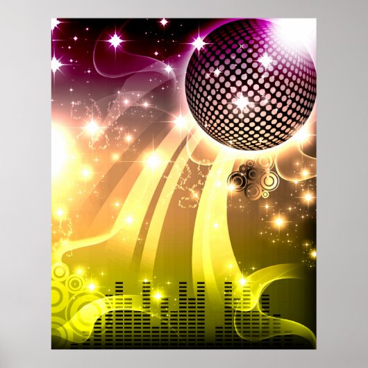 disco cityscape poster (Voorkant)