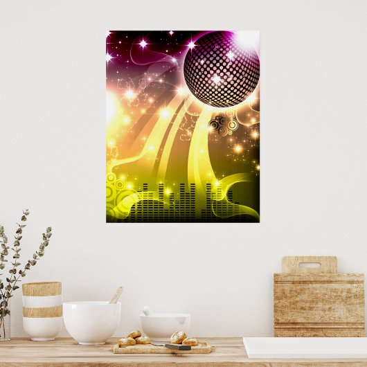 disco cityscape poster (Keuken)