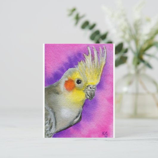 Disco Cockatiel Briefkaart (Staand voorkant)