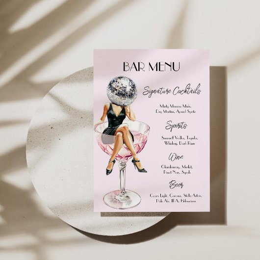 Disco Cocktail Girl Bar Menu Aangepast