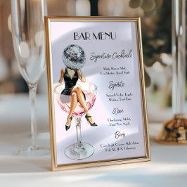Disco Cocktail Girl Bar Menu Aangepast