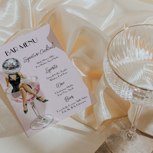 Disco Cocktail Girl Bar Menu Aangepast