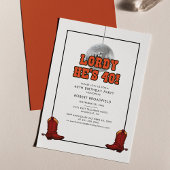 Disco Cowboy 40th Birthday Party Kaart