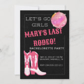 Disco Cowboy Bachelorette Party Uitnodiging (Voorkant)