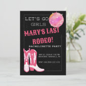 Disco Cowboy Bachelorette Party Uitnodiging (Staand voorkant)