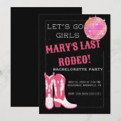 Disco Cowboy Bachelorette Party Uitnodiging (Voorkant / Achterkant)