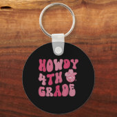 Disco Cowboy Howdy 4e klas leraar western achterka Sleutelhanger (Voorkant)