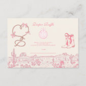 Disco Cowgirl Baby shower Diapper Raffle Informatiekaartje (Voorkant)
