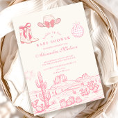 Disco Cowgirl-Baby shower Kaart