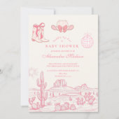 Disco Cowgirl-Baby shower Kaart (Voorkant)