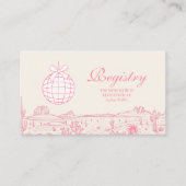 Disco Cowgirl Baby shower Registry Informatiekaartje (Voorkant)
