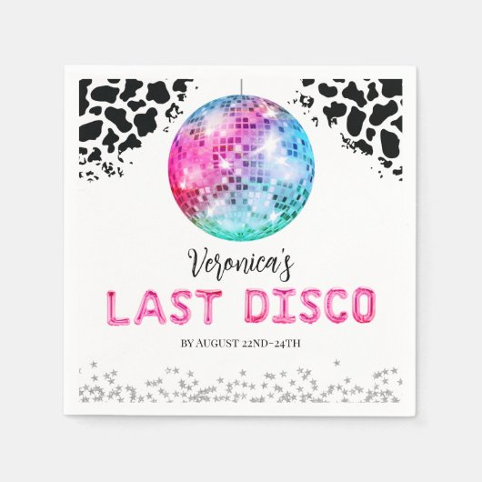 Disco Cowgirl Bachelorette Bedankt Servet (Voorkant)