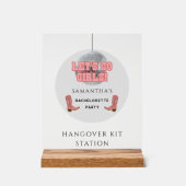 Disco Cowgirl Bachelorette Hangover Kit Station Acryl Bord (Voorkant)