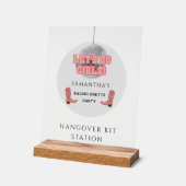Disco Cowgirl Bachelorette Hangover Kit Station Acryl Bord (Hoek)