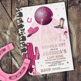 Disco Cowgirl Bachelorette Party Folie Uitnodiging