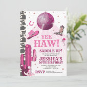 Disco Cowgirl Bachelorette Party Kaart (Staand voorkant)