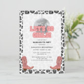 Disco Cowgirl Bachelorette Party Let's Go Meisjes Kaart (Staand voorkant)