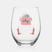 Disco Cowgirl Bachelorette Party Meisjes Weekend Wijnglas Zonder Voet (Voorkant)