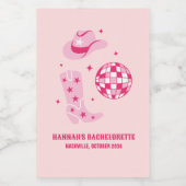 Disco Cowgirl Bachelorette Party Mini Wijnlabels Wijn Etiket (Enkel label)