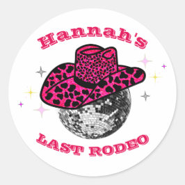 Disco Cowgirl Bachelorette party Ronde Sticker