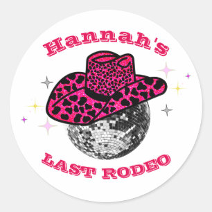 Disco Cowgirl Bachelorette party Ronde Sticker